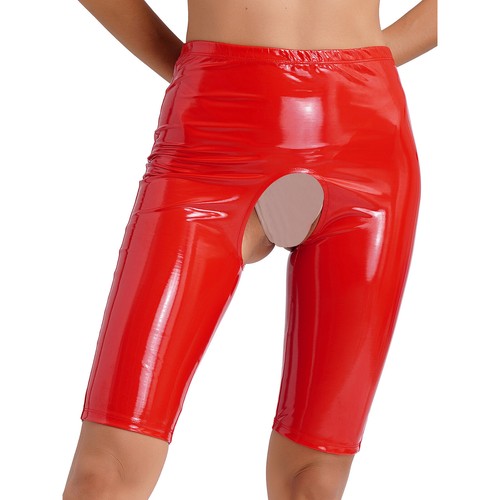 Womens Shorts Bodycon Tights Patent Leather Short Trousers Sexy Clubwear Ladies - Picture 5 of 12