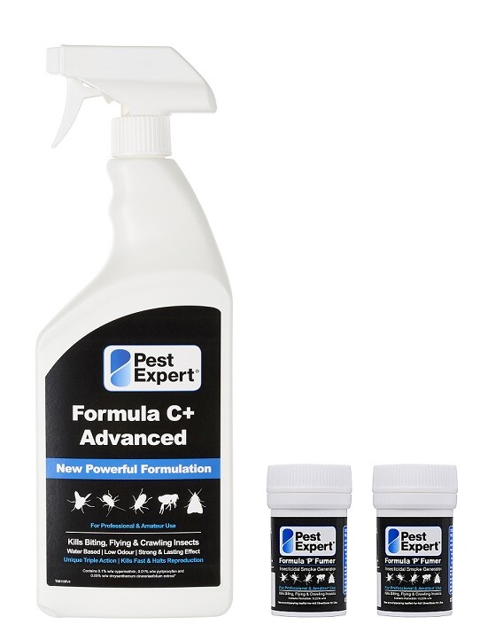 Pest Expert® Flea Killer Spray (1L) Flea Bombs (2x 3.5g) - Maximum Strength
