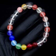 Dazzling Mix Gem & Seven Chakra 83 Cts Stretchable Bracelet Beaded VK 01 E612
