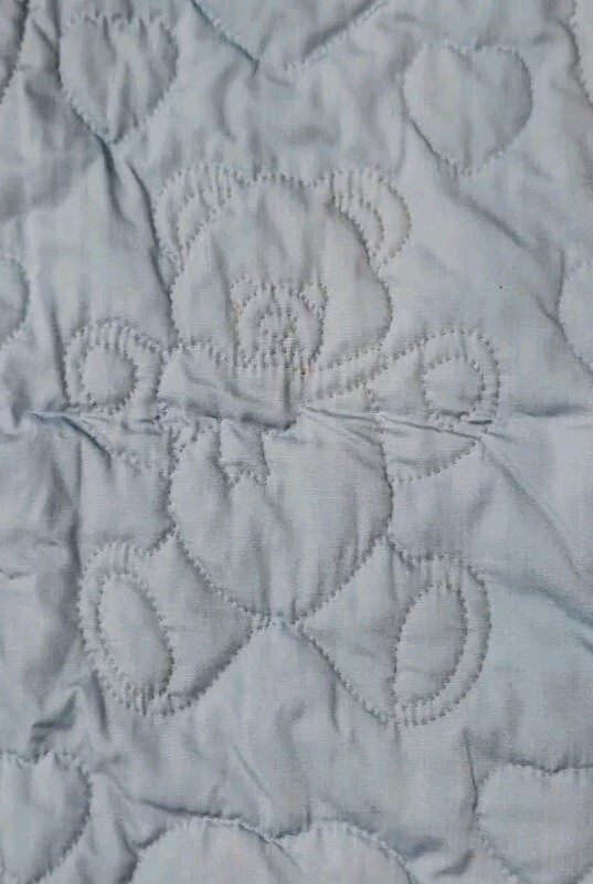 Vintage Hallmark Wamsutta Teddy Bear Fabric blanket stitched. 3' long 2