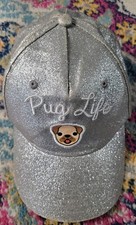 Pug Life One Size Joy Pixels Silver Glittered Cap OSFM Youth 2017 sparkle
