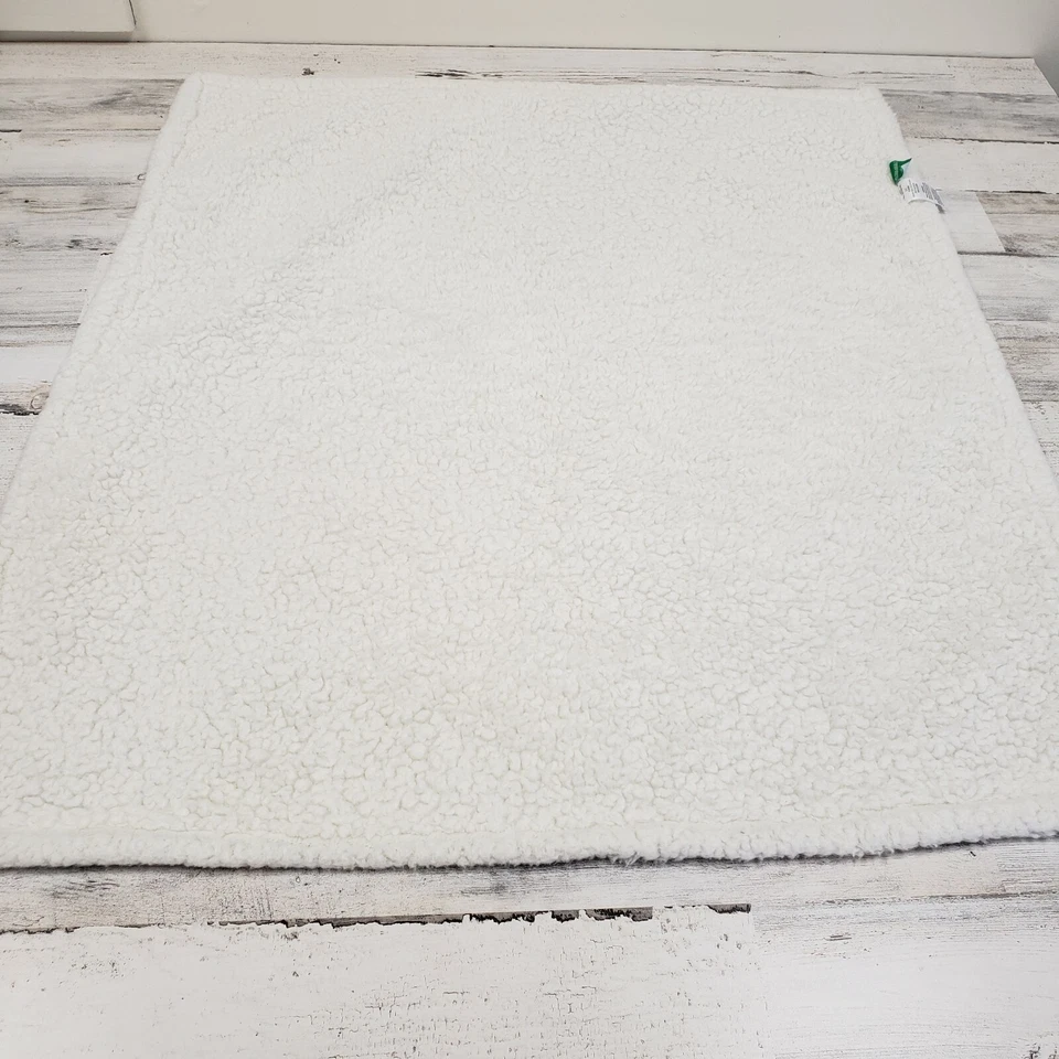 Laura Ashley Baby 31x36 Green White Floral Roses Sherpa Baby Blanket - Image 4 of 4