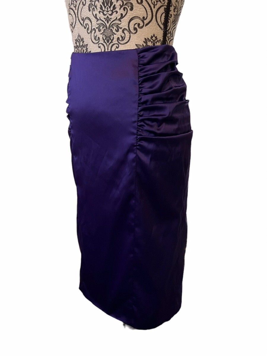 Marciano Retro Ruched Pencil Satin Stretch Skirt Women's Size
