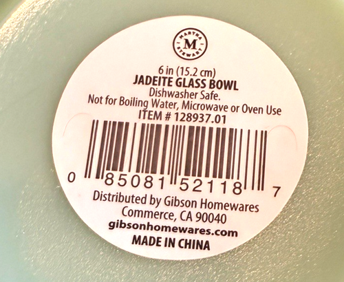 Martha Stewart 2 Piece 6 Inch Jadeite Glass Bowl Set in Jade Green 6" x 2.75" - Picture 5 of 9