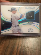 J.D. DAVIS 2020 IMMACULATE NEW YORK METS GAME-WORN JERSEY BUTTON 1/10! FIRST ONE