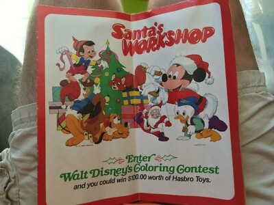 VTG 1981 Walt Disney Santas Workshop Hasbro Toys Coloring Contest Booklet UNUSED