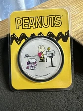 Peanuts Snoopy/ Charlie Brown Valentine 1 oz Colorized Silver In TEP