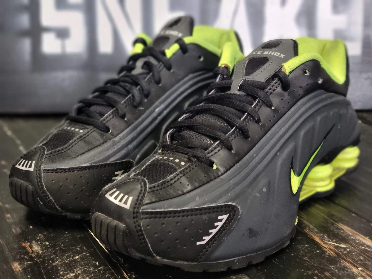 Nike Shox R4 Black/Lime GS Sneakers CW2626-002 5.5y Women 7 eBay