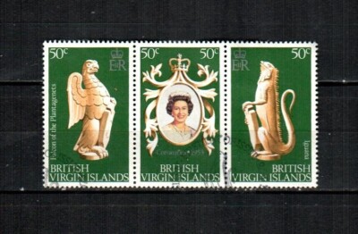 エリザベスアニバーサリー VIRGIN IS. Scott's 337a-c ( 3v ) Elizabeth II Coronation F/VF Used