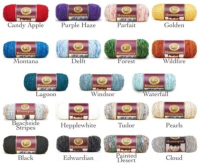 Lion Brand Homespun Yarn  'Bulky 5'  Discontinued Colors Chunky 185 yd per skein
