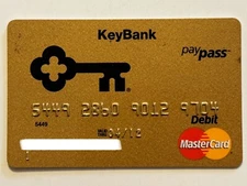 Key Bank Pay Pass MasterCard Debit Card▪️Gold▪️2012 Exp▪️Not a Credit Card
