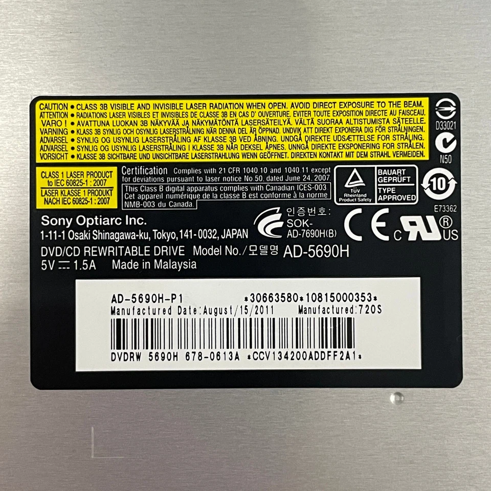 Sony Optiarc AD-5690H CD DVD±RW Drive 678-0613A Apple iMac 21.5" A1311 A1312 - Image 2 of 4