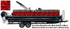 Geometric Chrystals Ruby Red Graphic Kit Decal Fishing Boat Wrap Pontoon Vinyl