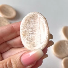 FLASHY Peach Moonstone Worry Stone | Divine Feminine | Soothes Anxiety