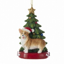 Corgi Welsh w/Tree Ornament