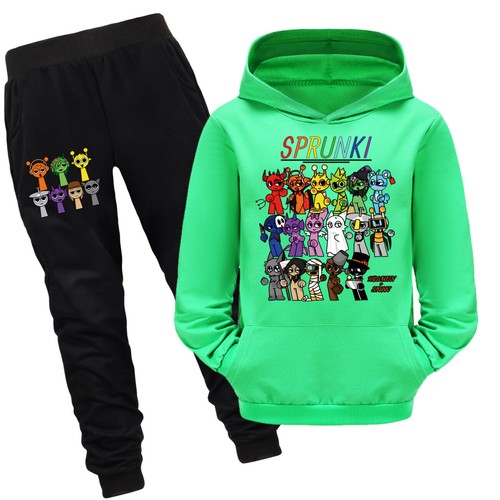 Sprunki- Clothes Set Incredibox Hoodie Children Fall Hooded Sweatshirts Pants - Picture 20 of 38