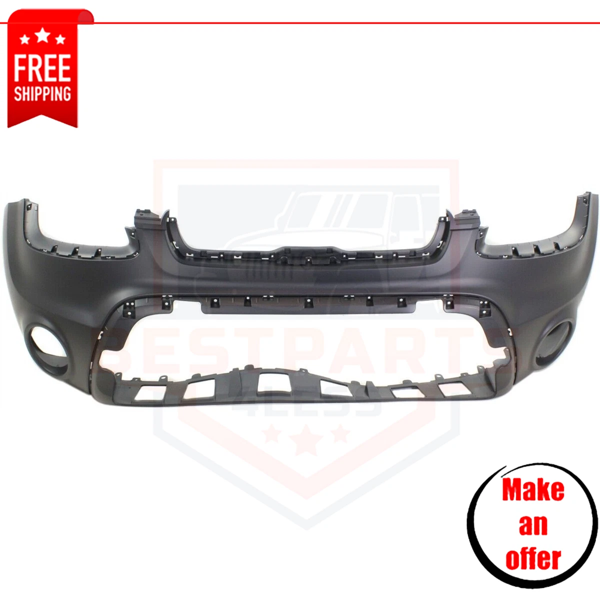 Front Bumper Cover primed CAPA w fog lamp holes for 2012 2013 Kia