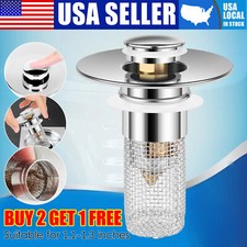 Universal Bathroom Sink Stopper Pop Up Sink Drain Plug 1.1-1.3inches Drain Holes