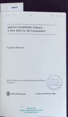 Adult learning today. A new role for the universities. Ellwood, Caroline:
