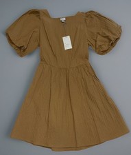 A New Day Women's mini dress brown Puff Sleeve size S NWT