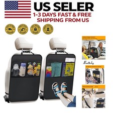 Back Seat Kick Mats with Organizer Universal Seat Protectors 2 Pack
