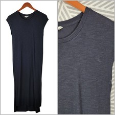 Madewell Muscle Midi Dress Black Size XXS Sleeveless Jersey Side Slits Stretchy