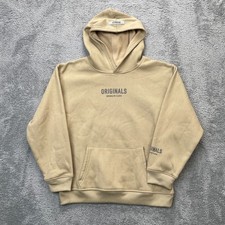 Brooklyn Cloth Hoodie Boys Large Beige Originals Fleece Lined Kangaroo Pockets