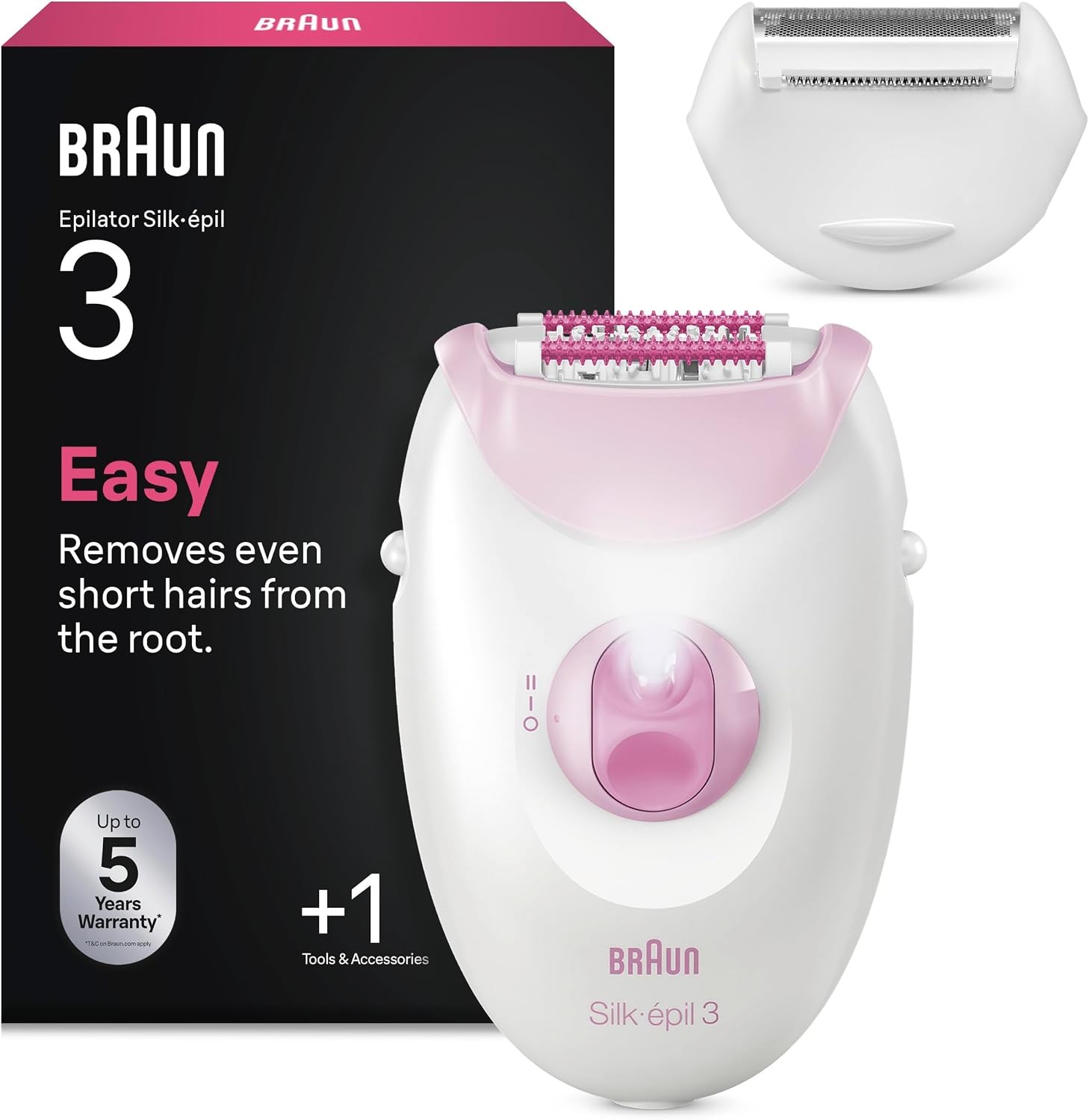 Braun Silk-épil 3, Corded Epilator for Hair Removal, Weeks of Smooth Skin