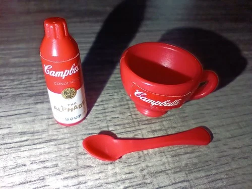 Vintage 1990's Mattel Barbie Campbell's Soup Barbie Accessories