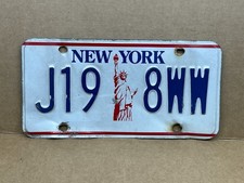 Authentic Vintage New York License Plate Metal Auto Tag NY Statue Of Liberty