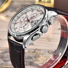 PAGANI DESIGN Men's Chronograph Quartz Leather Watch Sport Wristwatch Luxury
