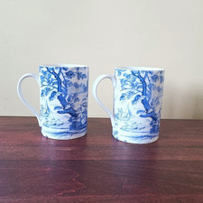 MMA Blue & White Toile Mugs Metropolitan Museum of Art Set of 6 10 oz.