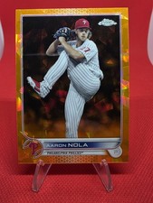 Aaron Nola 2022 Topps Chrome Sapphire Orange Refractor 13/25