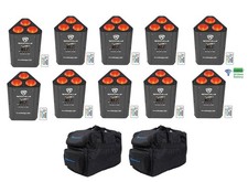 10 Rockville RockWedge LED RGBWA UV Rechargeable Battery Wireless DMX Lights Bag