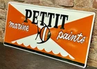 Vintage Pettit Marine Paints Embossed Metal Sign 24” x 11" GAS OIL BOATS FISH