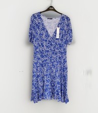 ROMAN Women’s Wrap Dress Daisy Mock Size UK18 Blue White
