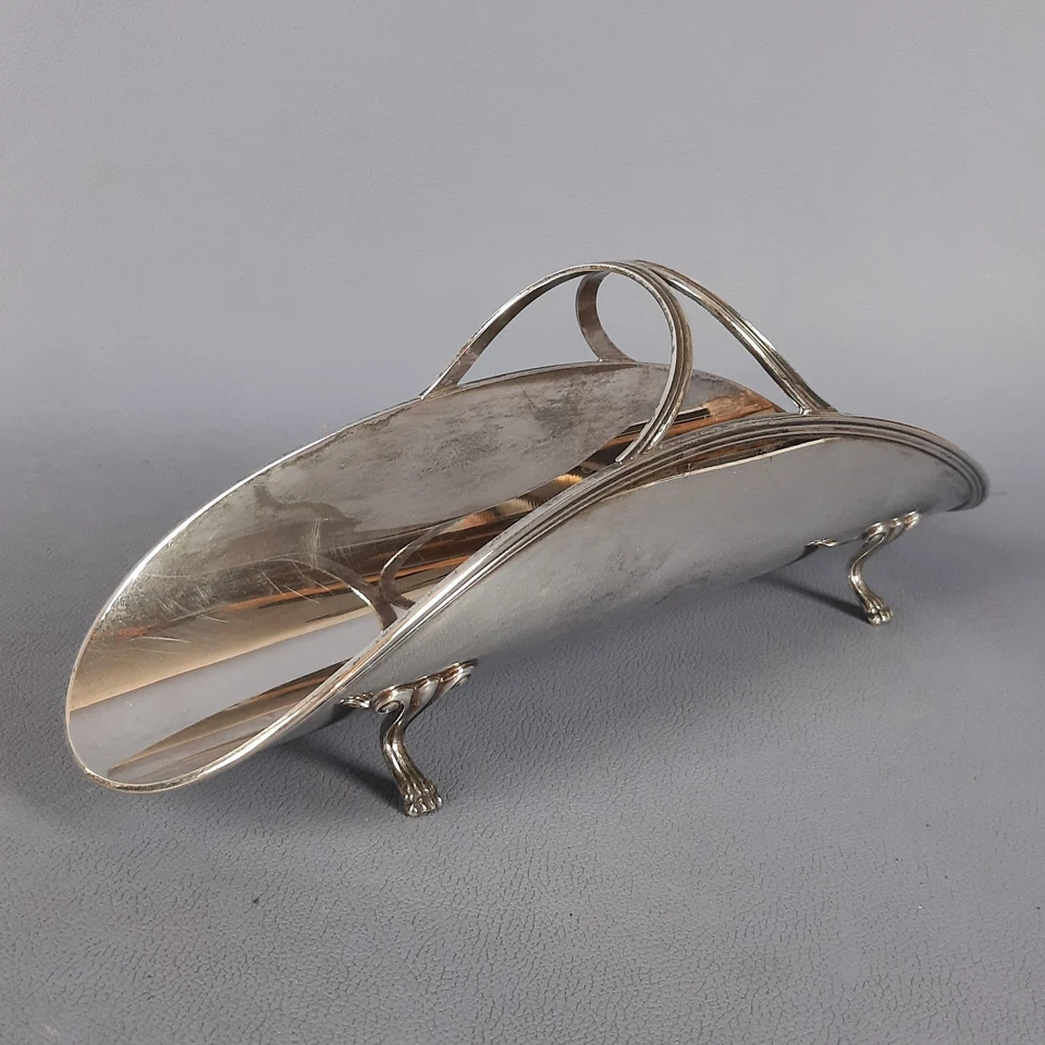 Porta Grissini Argento 800 Punzonato Design Moderno Stile Vassoio Vintage 1970 - Immagine 2 di 4