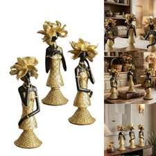 Statuetta africana in resina nordica per mobile TV, libreria, scrivania da