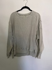 American Eagle Women's XS Seriously Lived-In Oversized Waffle Thermal Top T10