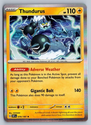 Obsidian Flames THUNDURUS 070/197 Holo NM/M Pokemon Sky 17 - 41