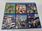 PS4 Lego Game Lot of 6 - Avengers, Jurassic World, Hobbit, DC, City, Incredibles
