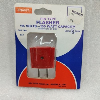 Vintage Red Plastic Flasher Blinker SNAPIT Christmas Light Plug Adapter 2413 NEW