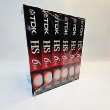 TDK Premium Quality HS T-120 6 Hour Blank VHS Tapes, NEW - SEALED 6 Pack