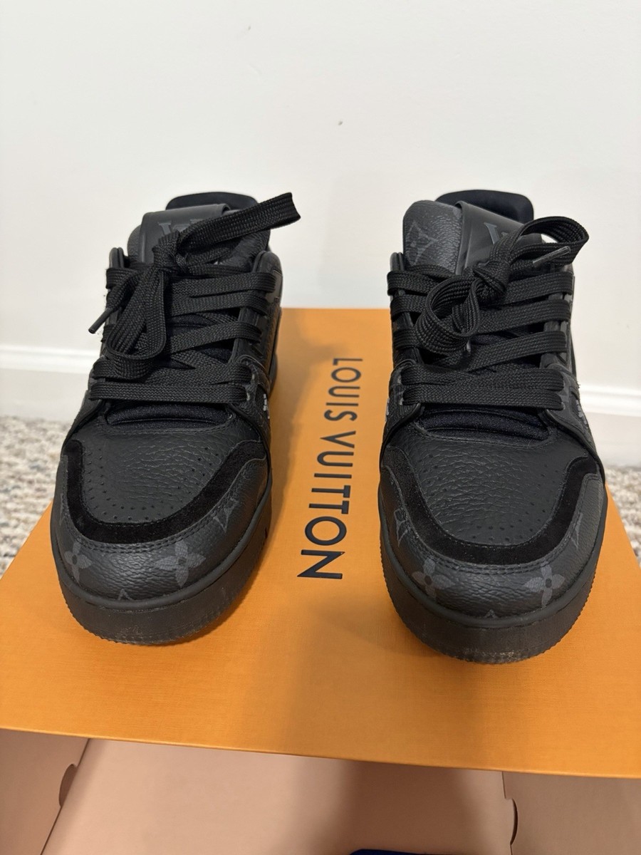 Louis Vuitton Trainer #54 Black Monogram Low-Top Leather Sneakers