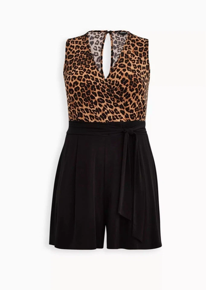 Nuevo Mameluco Torrid Plus Talla 3 Studio Tejido Sobrepelliz Animal Estampado Leopardo 3X Foto 3 de 3