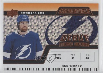 2022 Upper Deck Credentials Horizontal Orange 119/149 Nick Perbix Rookie RC 1h42