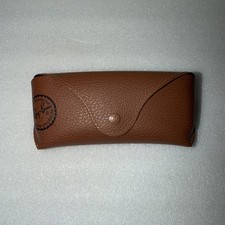 Ray Ban Sunglasses Cases Brown Leather Button Close Near Mint