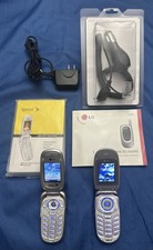 Lot 2 LG Flip Cell Phones Cellular Alltel AX245 Silver Sprint Car  Wall Charger