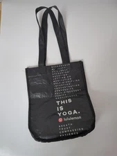 Lululemon This Is Yoga Reusable Small Shopping Bag Tote Lunch Gift Bag Black