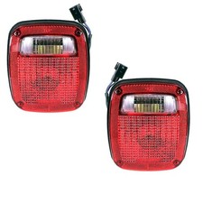 For 98-06 Wrangler TJ Taillight Taillamp Rear Brake Light Lamp w/Bulb SET PAIR